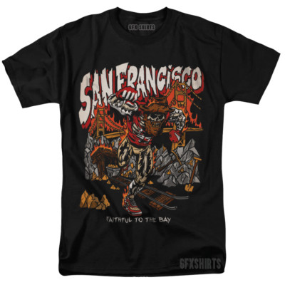 San Francisco 49ers Faithfull Vintage Style Skeleton Black T-Shirt