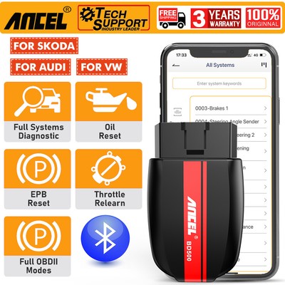 ANCEL BD500 Car OBD2 Scanner Code Reader ABS SRS Diagnostic For VW All Systems