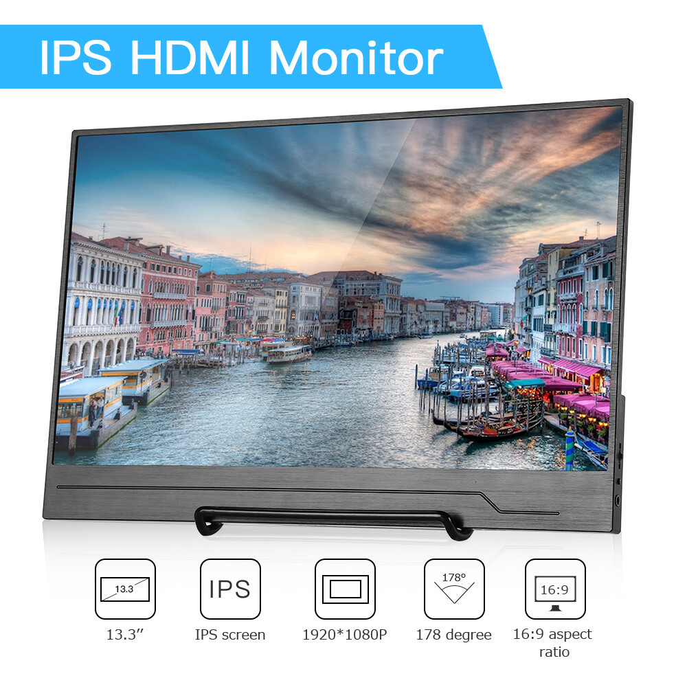 13.3/" Portable Computer Monitor PC 1920x1080 HDMI PS3 PS4 Xbox360 1080P IPS LCD
