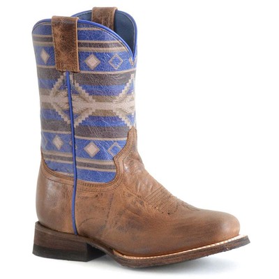 

Roper Roper Aztek Southwest Square Toe Cowboy Youth Boys Brown Casual Boots 09-, Коричневый, Roper Roper Aztek Southwest Square Toe Cowboy Youth