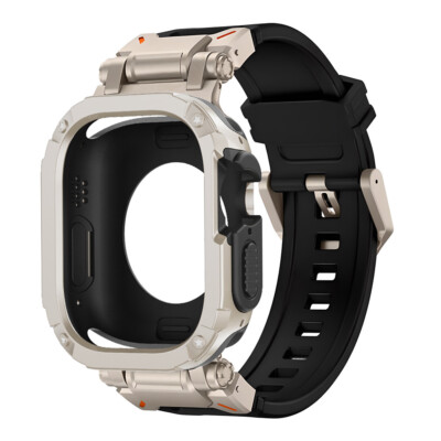 Band + Case Metal+Silicone Strap For Apple Watch Ultra2 49mm 9 8 7 6 5 4 44/45mm