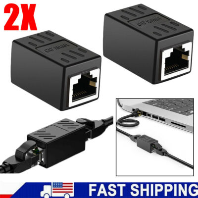 2Pcs Mini RJ45 Inline Coupler Cat7 Cat6 Cat5e Ethernet LAN Network Cable Adapter