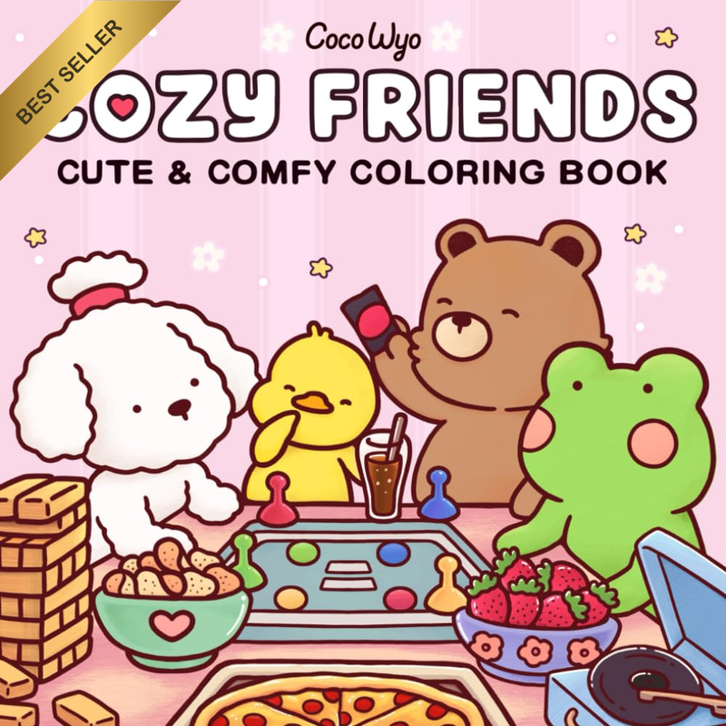 Cozy Friends Coloring Book for Adults & Teens – Cute Animals & Easy Relaxing Des