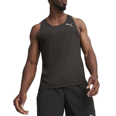 Спортивная майка Puma Run Ultraspun Singlet с круглым вырезом горловины, мужские черные повседневные топы, 52