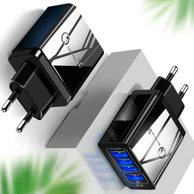 4 Port 5060Hz Schnellladung QC 3.0 USB Hub Ladegerät Adapter EU Stecker