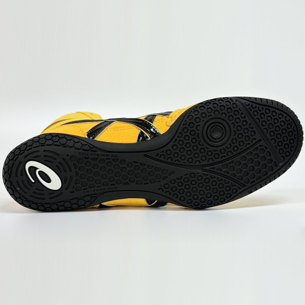 Pre-owned Asics 1083a001  Wrestling Boxing Shoes Yellow×black Ex-eo Successor Us7.5-11.5