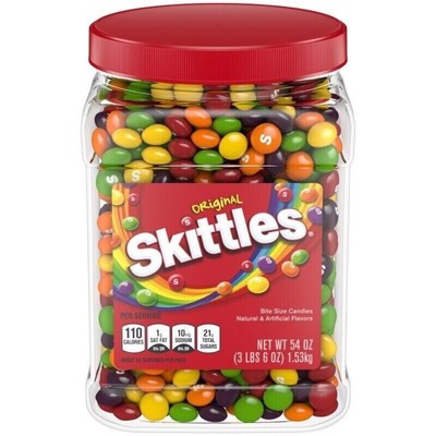 TETRIS STYLE  FREEZE DRIED FINEST  SKITTLEZ 54 oz Original Candy Jar Free TOY 