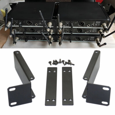 1U Rack Mount Bracket Kit Fit for Shure SLX4 SLXs Wireless Mic Dual Receivers 