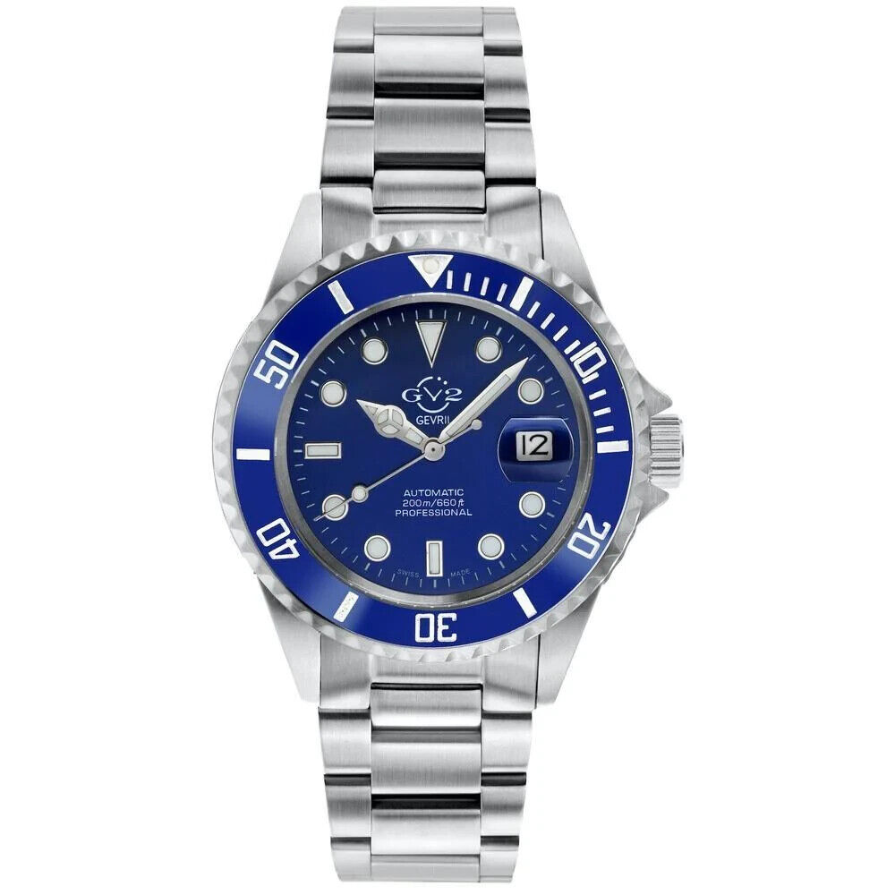 Pre-owned Gevril Gv2 42243 Liguria Diver Men's Swiss Made Automatic Watch Blue $2700
