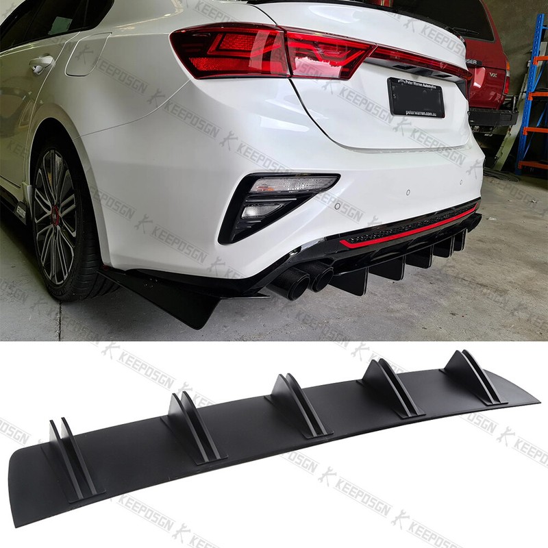 For KIA Forte Optima Rear Diffuser 10 Fins Bumper Lip Splitter Spoiler Body Kit