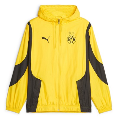 Футбольная куртка Puma Bvb Prematch Woven Anthem на молнии Мужская желтая Повседневная спортивная куртка Athleti