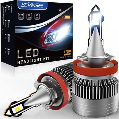 Bevinsee H11 H8 LED Headlight Bulbs 6000K Low Beam For Nissan Maxima 2009-2014