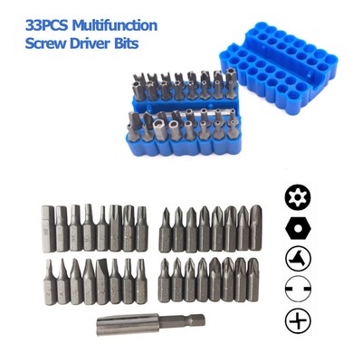 33pc Torx Screwdriver Bit Set Torq Hex Key Spanner Tri-Wing Screwdriver