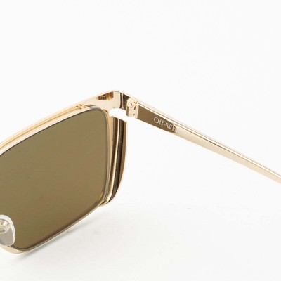 Pre-owned Off-white Oeri121s24met0017676 Yoder Sunglasses In Gold Mirror