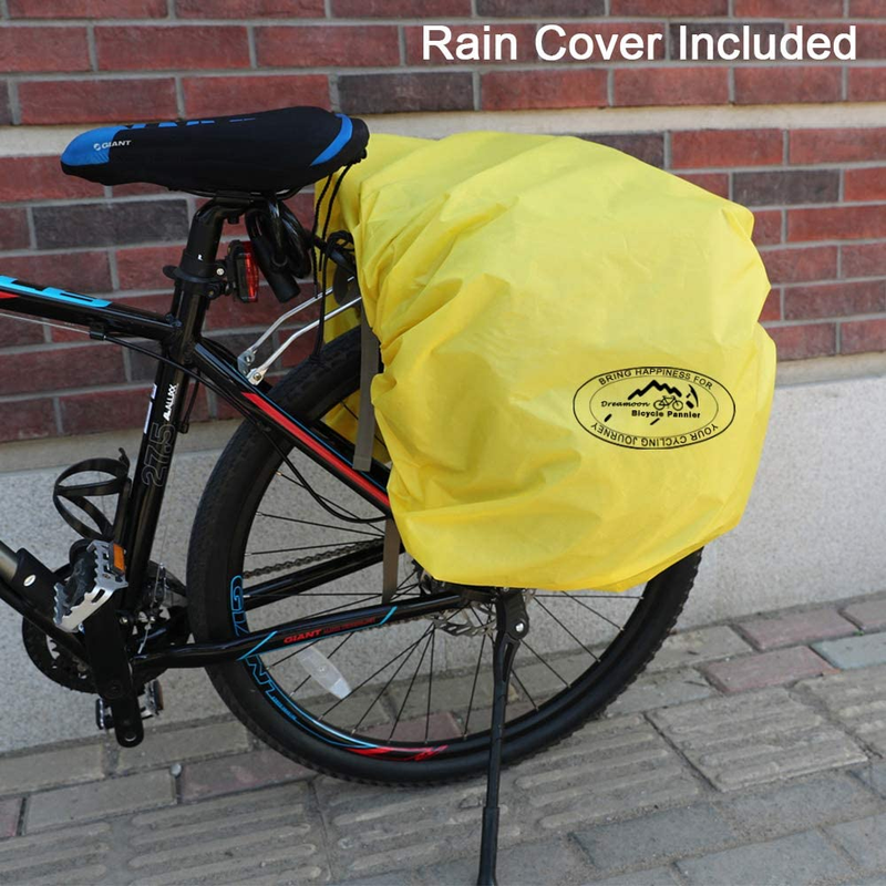 Dreamoon 50L Bike Panniers, Waterproof Bicycle Commuting Bag Saddle Bags with Ra