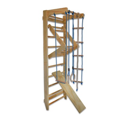 Sprossenwand Kletterwand Turngerät mit Klimmzugstange Kletterseil Maxi Bituxx