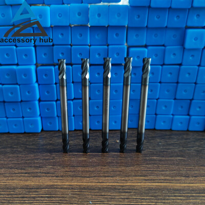 5x 4Flute 3/16'' x 3/8'' x 2-1/2'' Double End Solid Carbide End Mill TiALN Coated