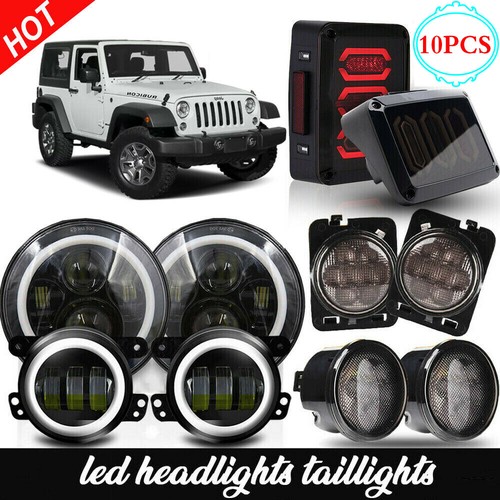 Jeep Halo Headlights >> Details About Fits Jeep Wrangler Jk Led Halo Headlights Fog Turn Fender Tail Lights Combo Kit Jeep Halo Headlights >> Details About Fits Jeep Wrangler Jk Led Halo Headlights Fog Turn Fender Tail Lights Combo Kit