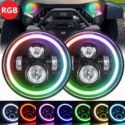 Fit Ford Falcon Sedan Delivery 1961-1965 1pc 7inch Round Led Headlight Angel Eye