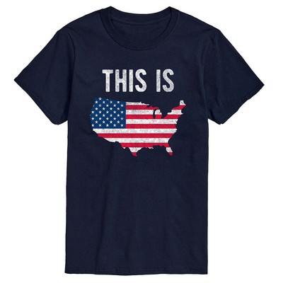 

Мгновенное сообщение Мужская футболка This Is America, Navy/flag