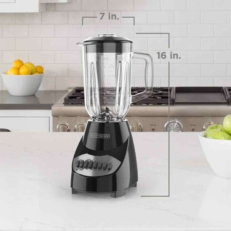 BLACK+DECKER 40 Oz. 10-Speed Black Countertop Blender