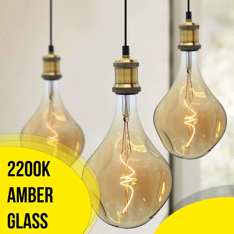 S165 Irregular Unique Large Oversized Vintage LED Edison Light Bulb, E26 2200K W