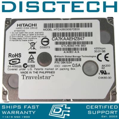 NEW Hitachi 08K1534 1.8'' 30GB 5th GEN IPOD PATA IDE ZIF (ATA-6) Hard Drive