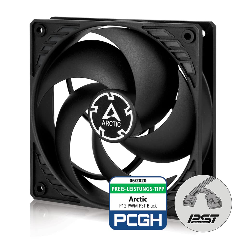 ARCTIC P12 PWM PST Black 120mm Electronic Component Fan High S...