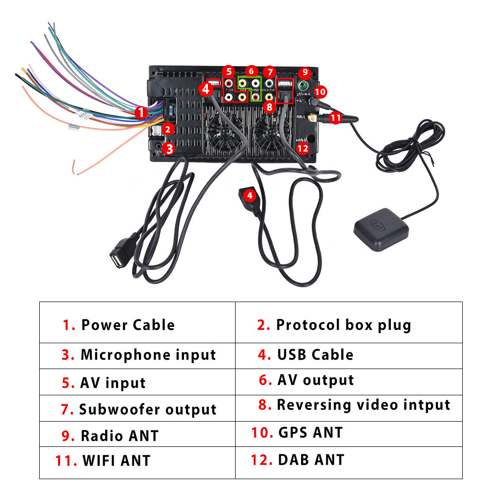 7" Double 2DIN Android 13 Car Stereo Touch Screen Bluetooth GPS WIFI USB  Radio