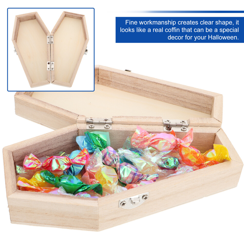 2 Pcs Halloween Coffin Box Party Favors Candy Case Trick Treat Decoration Gifts
