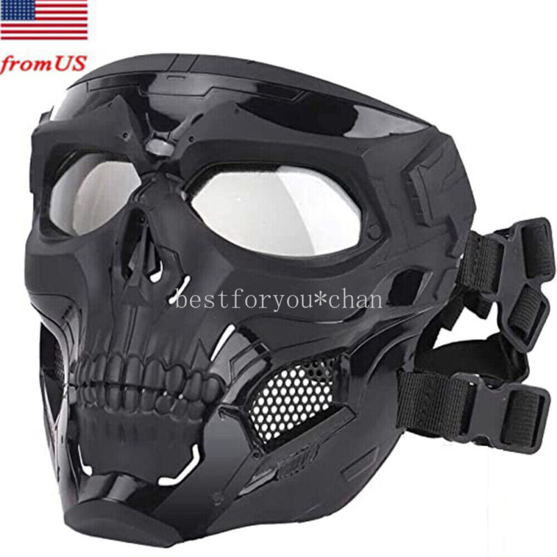 Halloween skull mask Tactical Paintball Airsoft Full Face Cosplay Protective 
