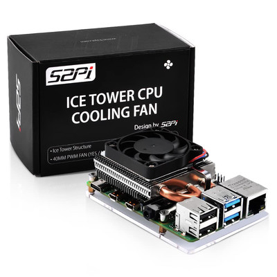 Fan for Raspberry Pi 4, Ultra Thin ICE Tower Cooler for Raspberry Pi, PWM Coolin