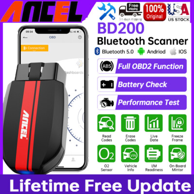 ANCEL BD200 OBD2 Code Reader Bluetooth 5.0 Engine Check Battery Diagnostic Tool