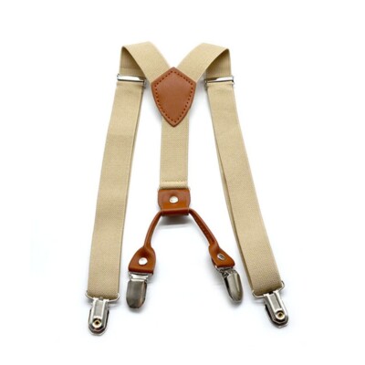 Clips Suspenders 4 Clips Elastic Adjustable Braces Mens Womens Unisex Clip-on