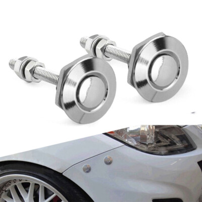 Button Push Quick Hood Release Bonnet Pins Lock Clip Auto Car Bumper Latch E