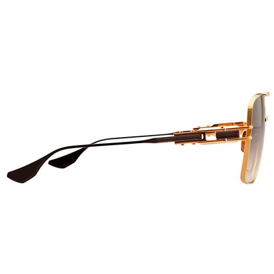 Pre-owned Dita Grand Emperik Dt Dts159 A-01 Yellow Gold/matte Black Metal Sunglasses Grey In Gray