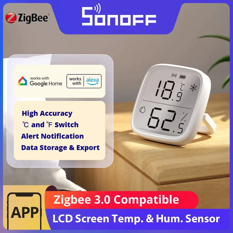 SNZB-02D Zigbee Temperature Humidity Sensor SNZB 02D LCD Screen Smart Sensor Rem