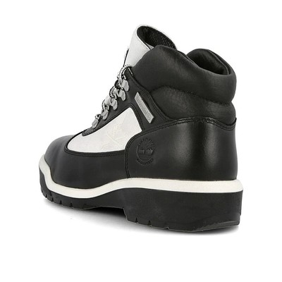 Pre-owned Timberland Men's  Waterproof Field Boot Mid Black Nubuck (tb0a297v 015) In Black/white