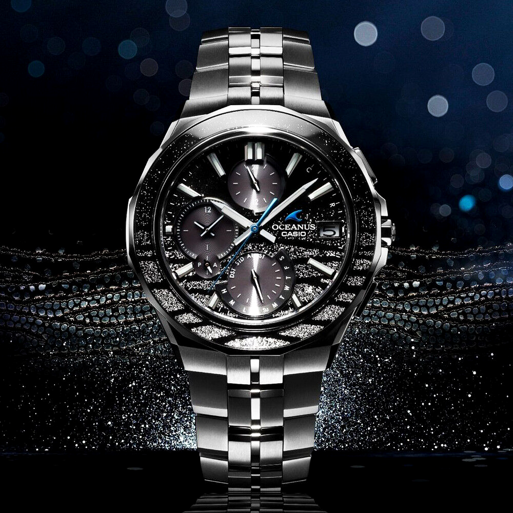 Pre-owned Casio Oceanus Ocw-s5000me-1ajf Manta Bluetooth Radio Solar Titanium Watch