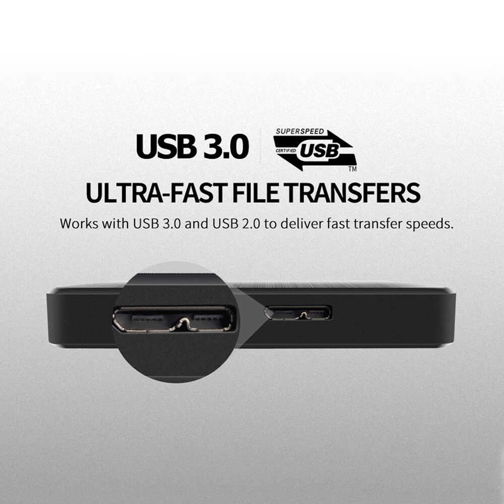 Portable External Hard Drive 2TB 1TB USB3.0 Memory Disk Storage Device PC Laptop