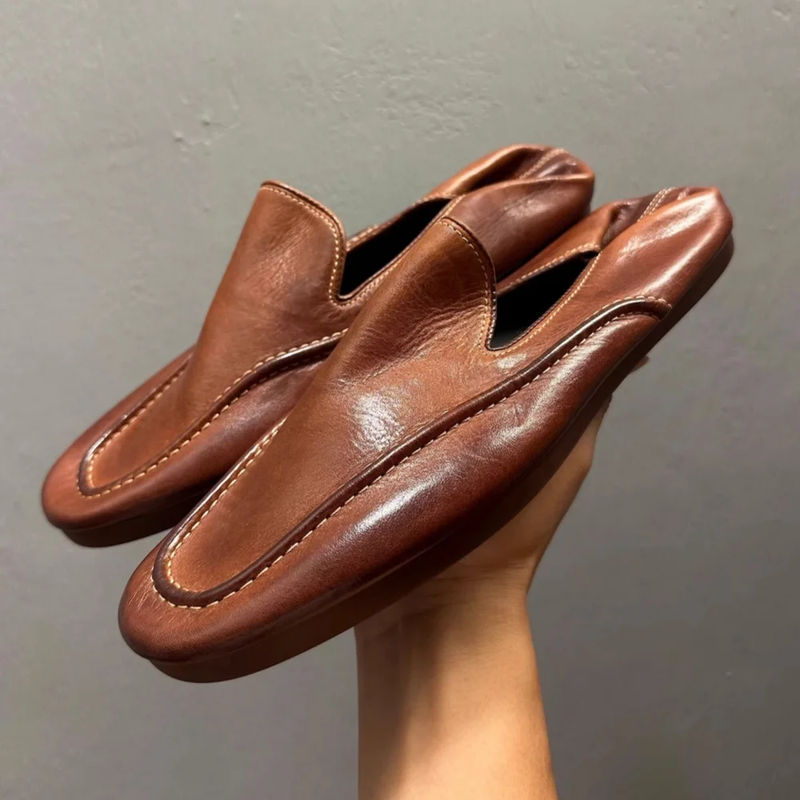 Men's Genuine Leather Loafers Soft Sole Handmade Casual Outdoor Shoes