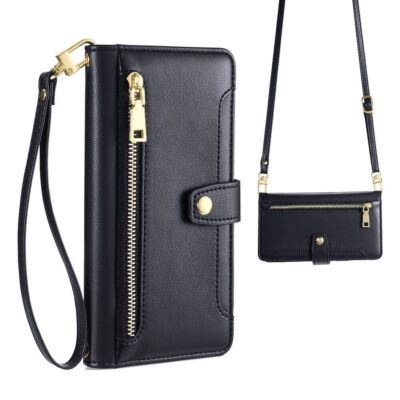 Leather Zipper Strap Wallet Phone Case For Huawei Nova 10 SE Y61 Y90 Honor X8 80