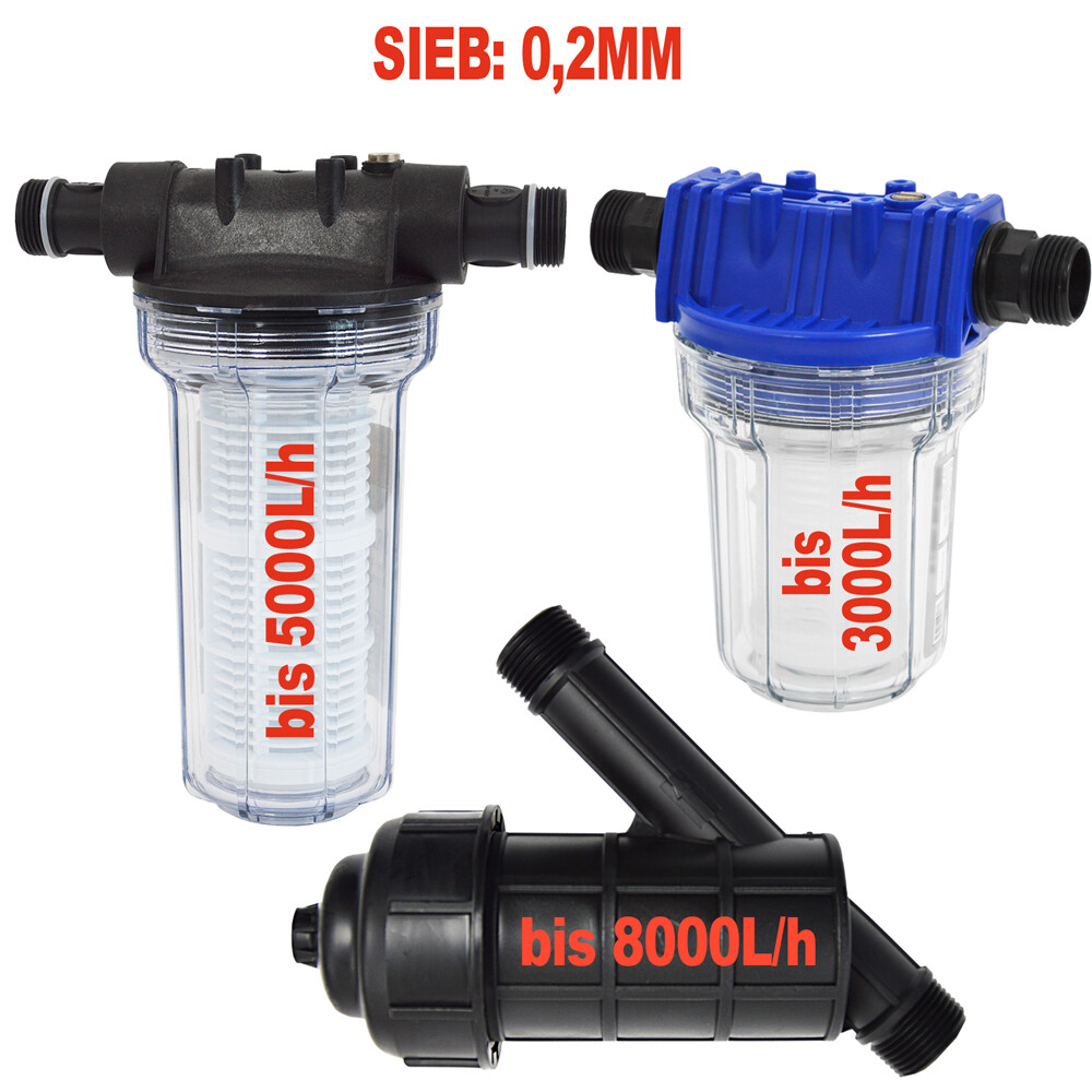 WASSER VORFILTER HAUSWASSERWERK PUMPENFILTER TAUCHPUMPE BRUNNENPUMPE