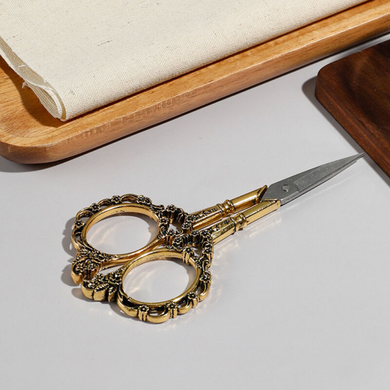 Antique Gold Embroidery Snip Scissor Sewing Stitch Cut Tool W/ Intricate