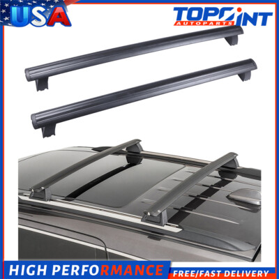 2x fits For 11-21 Grand Cherokee Black Roof Rack Rail Cross Bar With Key Lock