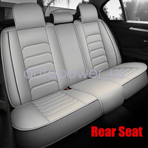 For Hyundai Leather 5 Seats Car Seat Covers Front Rear Full Set Cushion Pad Gray