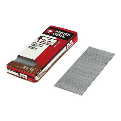 Porter Cable 2 in 18 Gauge Brad Nailer Gun Nail 1000 Pack Collated Nails Box