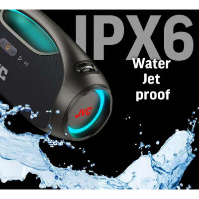 JVC Illuminated Portable Boom Box with 120W Power