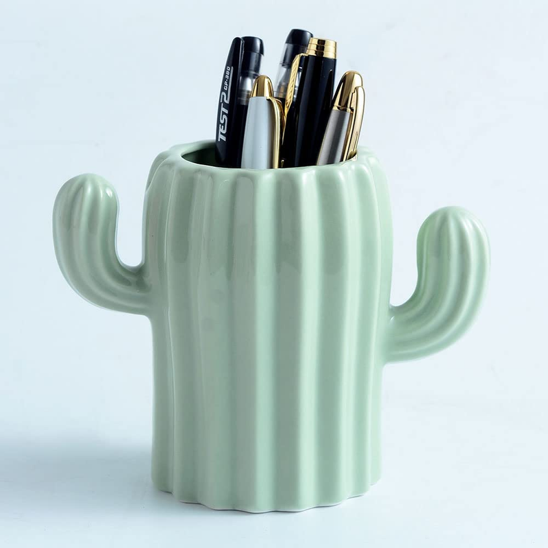 Ceramic Pen Holder Cactus Pencil Holder Cute Pens Cup for Desk for Kids Cute Cac