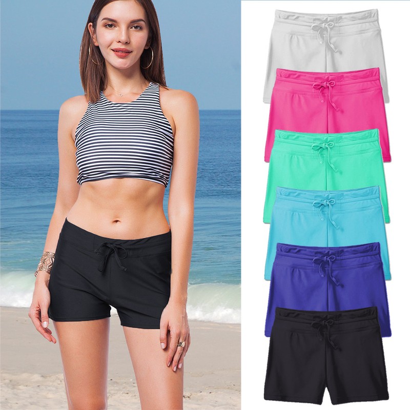 navy swim shorts ladies